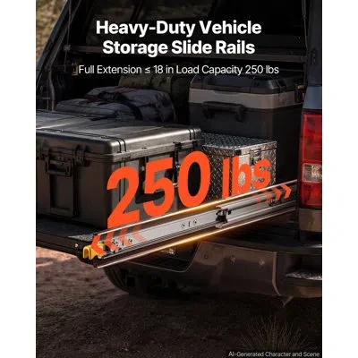 Vevor Heavy-duty Drawer Slides, 22 Inch 250 Lbs With Lock Side Mount Rails, 3-fold Full Extension Ball Bea In Multi