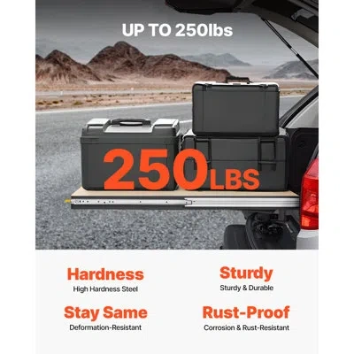 Vevor Heavy-duty Drawer Slides 24inch, 1 Pair Locking Drawer Slides 250lbs Load Capacity, 3-fold Full Exte In Multi