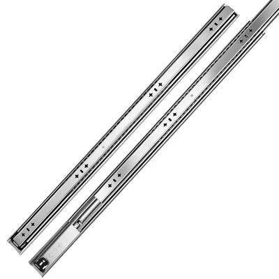 Vevor Heavy-duty Drawer Slides, 34 Inch 265 Lbs Load Side Mount Rails, 3-fold Full Extension Ball Bearing  In Silver