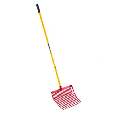 Vevor Horse Manure Fork Garden Tool 18 Angled Tine Plastic Pitchfork Muck Rake For Hay In Red;yellow
