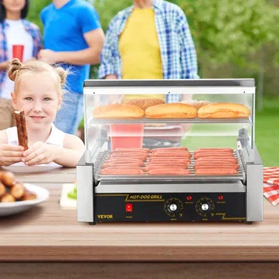 Vevor Hot Dog Roller With Glass Lid In Clear;white;black