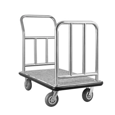 Vevor Hotel Luggage Cart 750 Lbs Platform Truck With Removable Front Frame In Silver