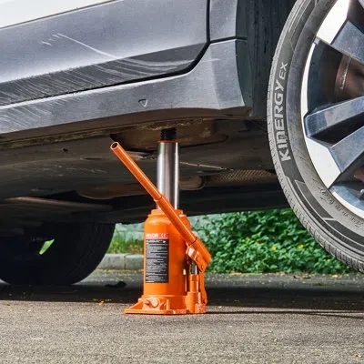 Vevor Hydraulic Bottle Jack, 20 Ton (44092 Lbs) Capacity, 8.9-17.1 Inch Lifting Range, Heavy Duty Welded B In Orange