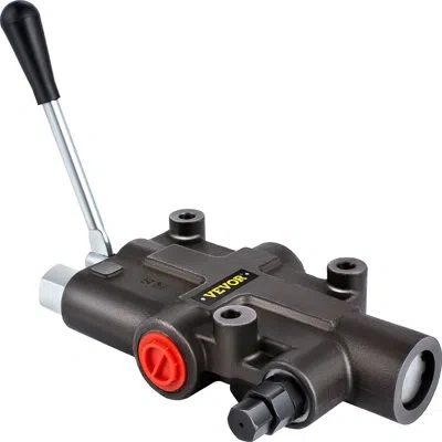 Vevor Hydraulic Directional Control Valve, 1 Spool Hydraulic Spool Valve, 21 Gpm In Black