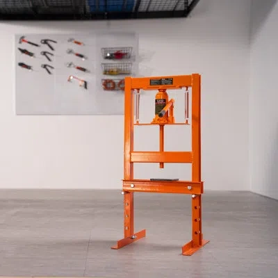 Vevor Hydraulic Shop Press, 6 Ton H-frame Hydraulic Garage/shop Floor Press, Adjustable Shop Press With Pr In Orange