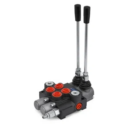 Vevor Hydraulic Valve 2 Spool Hydraulic Directional Control Valve 11gpm Hydraulic In Black