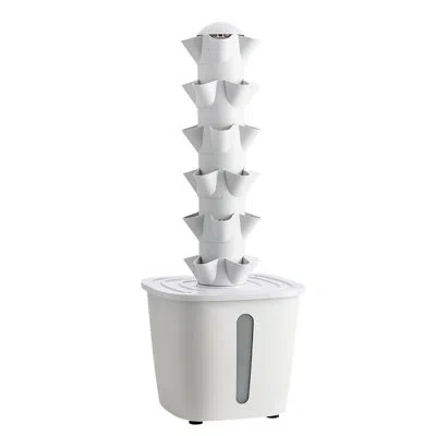 Vevor Hydroponic Tower, 30 Pods 6 Tiers Hydroponics Growing System Kit With App Control, Vertical Home Gar In White