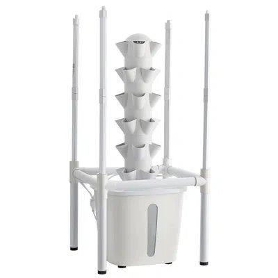 Vevor Hydroponic Tower, 30 Pods 6 Tiers Hydroponics Growing System Kit With Led Grow Light & App Control,  In White