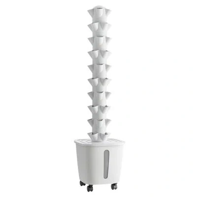 Vevor Hydroponic Tower, 50 Pods 10 Tiers Hydroponics Growing System Kit With App Control & Casters, Vertic In White
