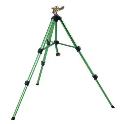 Vevor Impact Sprinkler On Tripod Base, Heavy Duty Tripod Sprinklers With Brass Head & 3/4" Connector, 360  In Green