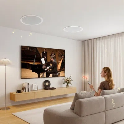 Vevor In Ceiling Speakers, 8", In-ceiling & In-wall Speaker System, Hi-fi Sound, 150w Peak, 2-way Flush Mo In White