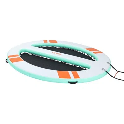Vevor Inflatable Floating Dock, 10 X 8 Ft Round Inflatable Dock Platform, Non-slip Water Air Mat With Port In Green
