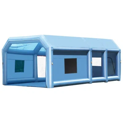 Vevor Inflatable Paint Booth, 32.8 X 21 X 14.8 Ft Inflatable Spray Booth, With 1100w+750w Powerful Blowers In Blue