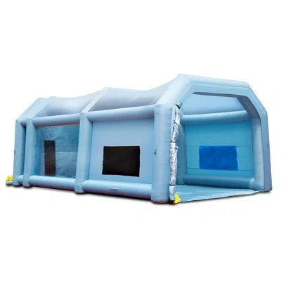 Vevor Inflatable Paint Booth, 33x20x13ft Inflatable Spray Booth, High Powerful 950w+1100w Blowers In Blue