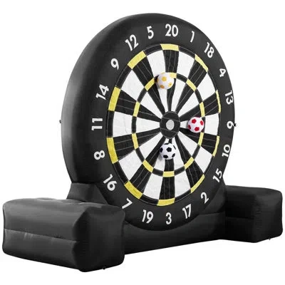 Vevor Inflatable Soccer Dart Board Over 10 Ft High With 9 Kick Balls & Air Pump In Black