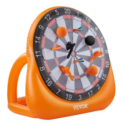 Vevor Inflatable Soccer Dart Board Over 6 Ft With 4 Kick Ball 6 Darts 6 Axe Pump In Orange