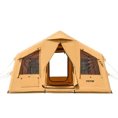 Vevor Inflatable Tent For Camping 12-16 Person Glamping Tent With Pump Easy Set Up In Yellow