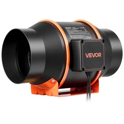 Vevor Inline Duct Fan, 402 Cfm 6 Inch Ec Motor Exhaust Ventilation Fan With 10-speed, Pwm Controller, App  In Black
