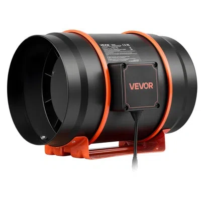 Vevor Inline Duct Fan Kit With Carbon Filter, 807 Cfm 8 Inch Ec Motor Ventilation Fan With 3-speed Circula In Black