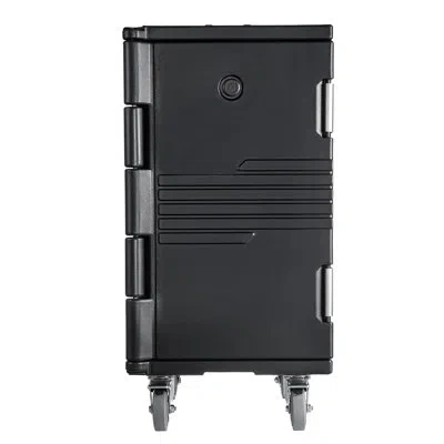 Vevor Insulated Food Pan Carrier, 127 Qt Non-electrical Food Warmer, With Swivel Wheel & 304 Stainless Ste In Black