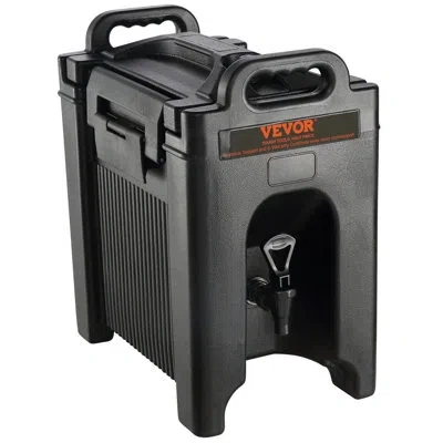 Vevor Insulated Hot And Cold Beverage Dispenser Server 2.5gallon Food-grade Ldpe In Black