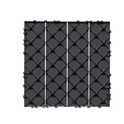 Vevor Interlocking Deck Tiles, 10 Pack, 12"x12" 10 Sq. Ft Plastic Waterproof Outdoor Flooring All Weather  In Black