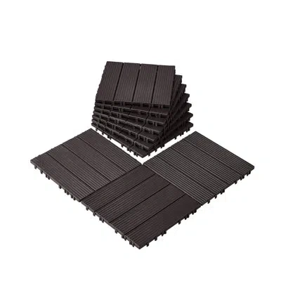 Vevor Interlocking Deck Tiles 10 Pack 12"x12" Waterproof For Porch In Dark Brown