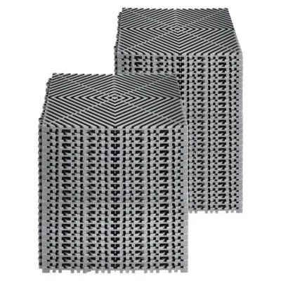 Vevor Interlocking Drainage Mat, 12” X 12” Modular Interlocking Cushion Durable Pp Material, Splicing Drai In Gray