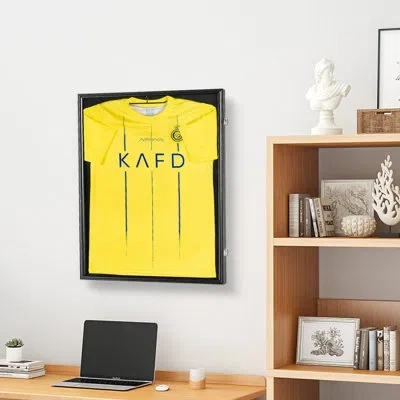Vevor Jersey Display Frame Case 23.3 X 31.2 X 1.5 In Lockable Jersey Shadow Box In Black