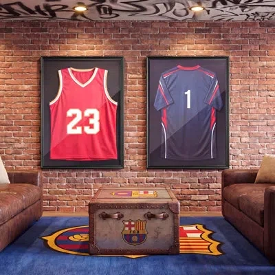 Vevor Jersey Frame Display Case, 36.4 X 28.3 X 1.5 In, Wooden Sport Jersey Shadow Box With 98% Uv Protecti In Multi