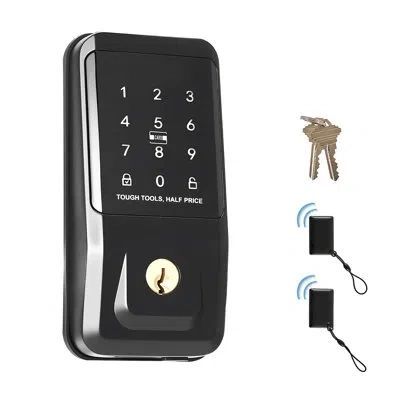 Vevor Keyless Entry Door Lock, Touchpad Electronic Deadbolt With Ic Card, Customizable User Codes, Keyed E In Black