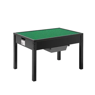 Vevor Kids Wooden Activity Table, Building Blocks Double-sided Tabletop, Multi-purpose Activity Play Table In Green