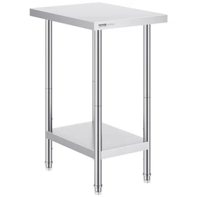 Vevor Kitchen Cart With Stainless Steel Top In Silver
