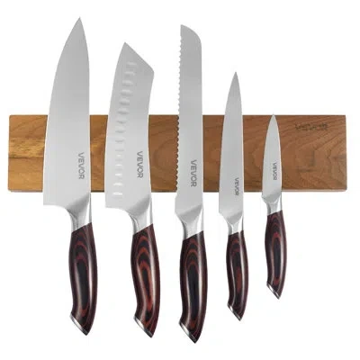 Vevor Kitchen Knife Set, 6 Piece High Carbon Stainless Steel Sharp Knife Set, Professional Kitchen Cutlery In Brown