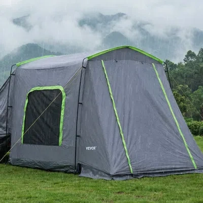 Vevor Large Suv Tent For 5–9 Person, 10.6 X 8 Ft All-season Suv Tailgate Tent With Ventilated Door & Mesh  In Black;gray