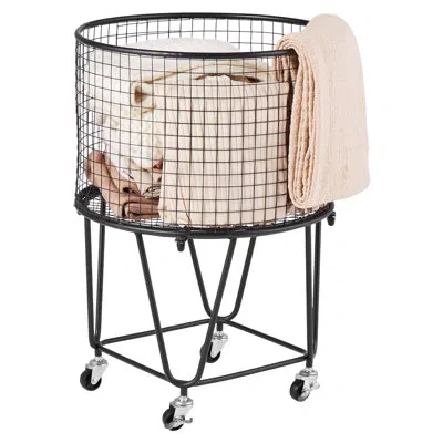 Vevor Laundry Cart, Rolling Round Grocery Utility Cart With 360° Swivel Wheels, 60 Lbs Large Load Capacity