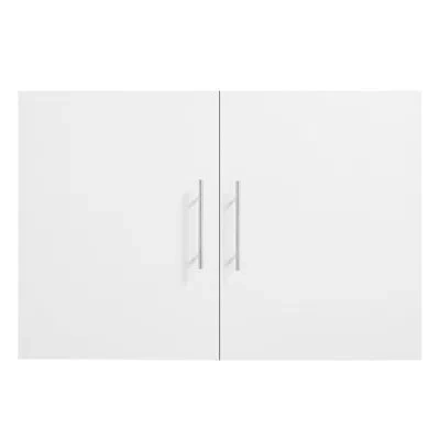 Vevor Laundry Room Wall Cabinet, 2-tier Wall Mounted Hanging Cabinet With 2 Doors, Cupboard Organizer With