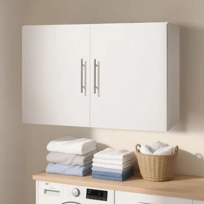 Vevor Laundry Room Wall Cabinet, 2-tier Wall Mounted Hanging Cabinet With Adjustable Shelf, 36 In Cupboard