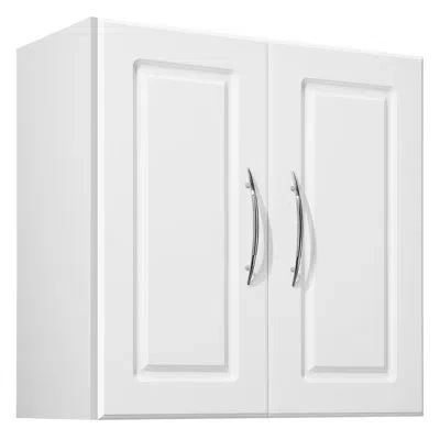 Vevor Laundry Room Wall Cabinet, 2-tier Wall Mounted Hanging Cabinet With Adjustable Shelf, Cupboard Stora