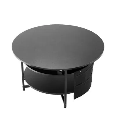 Vevor Lift Top Coffee Table Round Coffee Table For Living Room Black In Satin Black