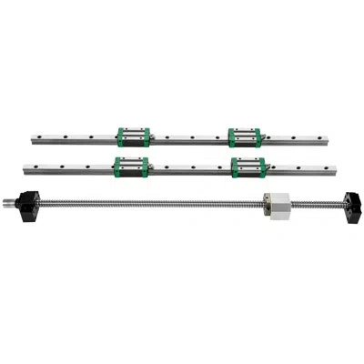 Vevor Linear Guide Rail, 2pcs Hgr20-1000mm Linear Slide Rail + 1pcs Rm1605 In Stainless Steel