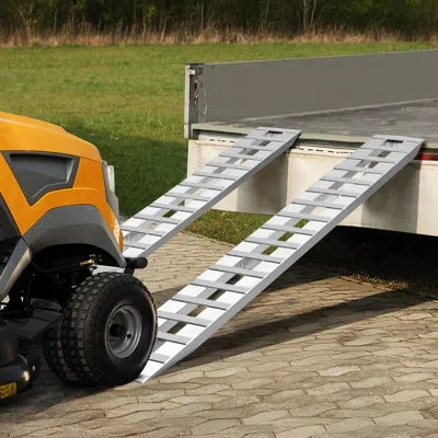 Vevor Loading Ramps, 108 X 15 In, Durable Aluminum And Heavy-duty Trailer Ramp Set With Anti-slip Plates,  In Silver