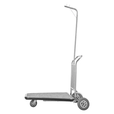 Vevor Luggage Cart 600 Lbs 3 Wheel Stainless Steel Finish Bellman's Cart In Silver