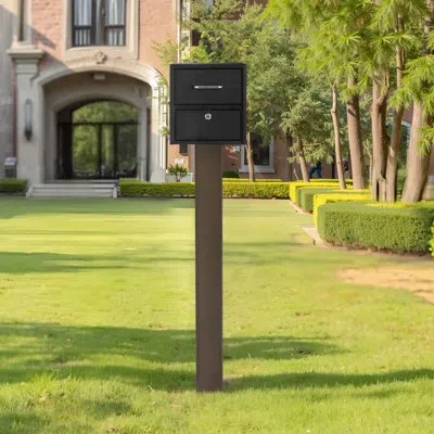 Vevor Mailbox Post In-ground Steel Mailbox Post Kit 43x4x4 In Rustproof Bronze In Oil Rubbed Bronze