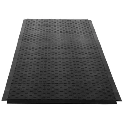 Vevor Male Garage Floors Transition Edge Kit, Sturdy Pp Interlocking Modular Garage Floor Edging Slip-resi In Black