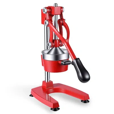 Vevor Manual Citrus Juicer, 15" Tall Hand Press Orange Juicer, Manual Fresh Juice Extractor For Lemon Pome In Red