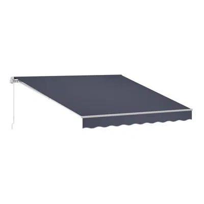 Vevor Manual Retractable Awning, 13.1' X 9.8' Outdoor Patio Awning Retractable Sun Shade, Patio Door Windo In Black