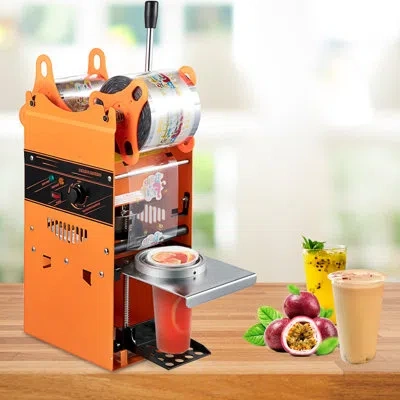 Vevor Manual Tea Cup Sealer Machine, 300-500 Cup/h Manual Boba Tea Sealer In Blue