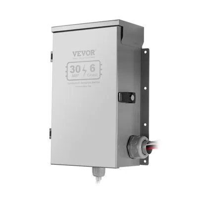 Vevor Manual Transfer Switch 30a Generator Transfer Switch Kit Nema 3r 7500w 120/240v In Gray