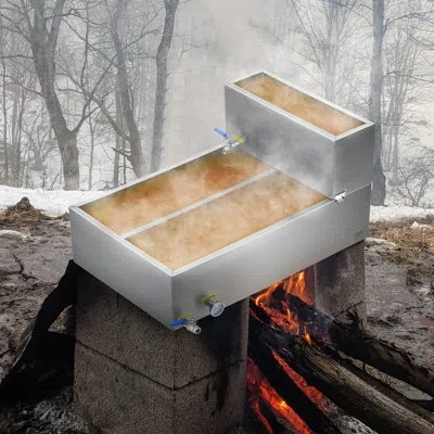 Vevor Maple Syrup Evaporator Pan 304 Stainless Steel With Valves And Thermometer In Silver